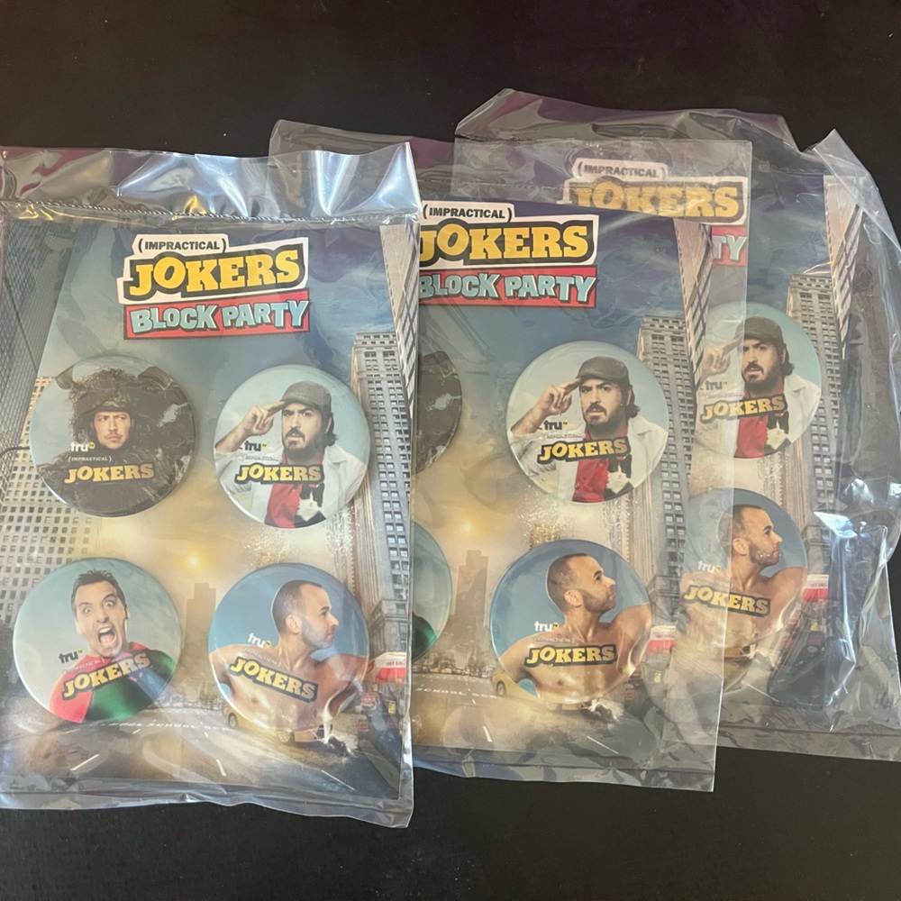 Impractical Jokers Block Party Button Set
